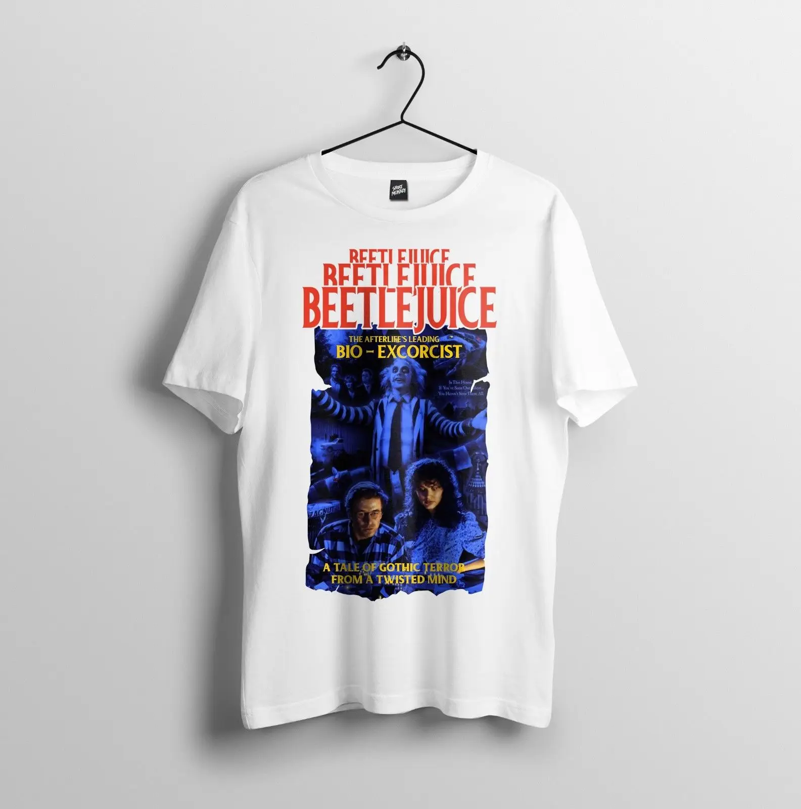 Beetlejuice, Tim Burton, Bio Exorcist, Мужская футболка унисекс на Хэллоуин, S-3XL, простая хлопковая футболка с короткими рукавами, топ, футболка