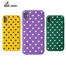 

BeeCover Matte Phone Case For iPhone7 Case Yellow Purple Green Love Couple Back Cover For iphone 7Plus 6 6S 8Plus 6Plus iPhonex