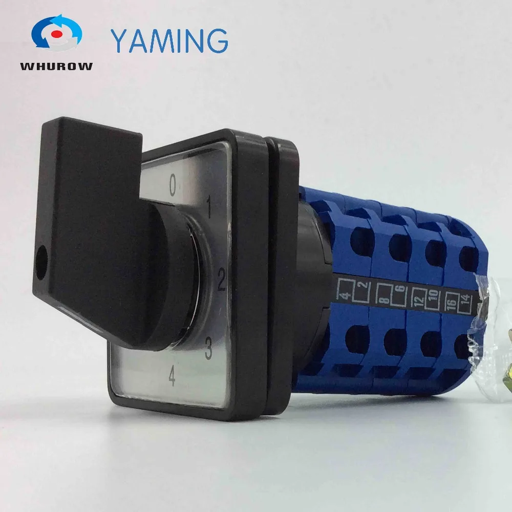 

Yaming electric YMW26-20/4 20A 4 poles 0-4 position control motor circuit Universal changeover rotary cam switch