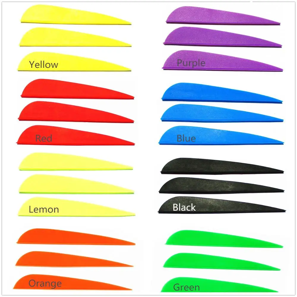 60/Lot 3inch Plastic Arrow Vanes TPU Stream line Fletching 4inch