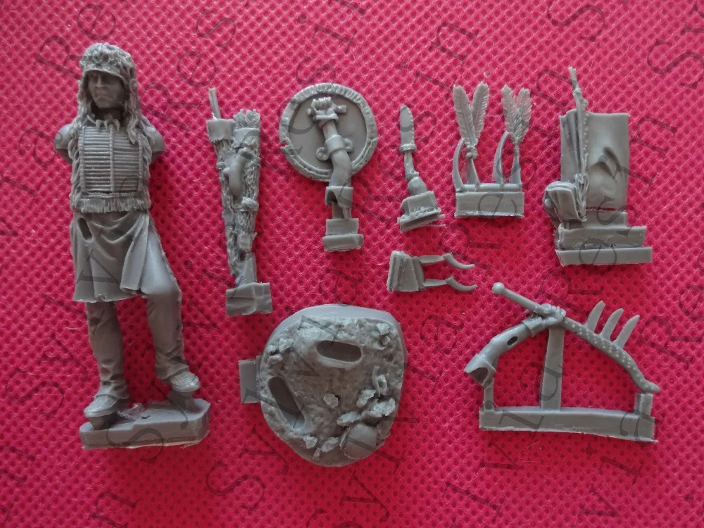 

pre order-(General quality version) Resin Model 1/32 American Indian native Sioux Warriors 54mm DIY resin kits figure model