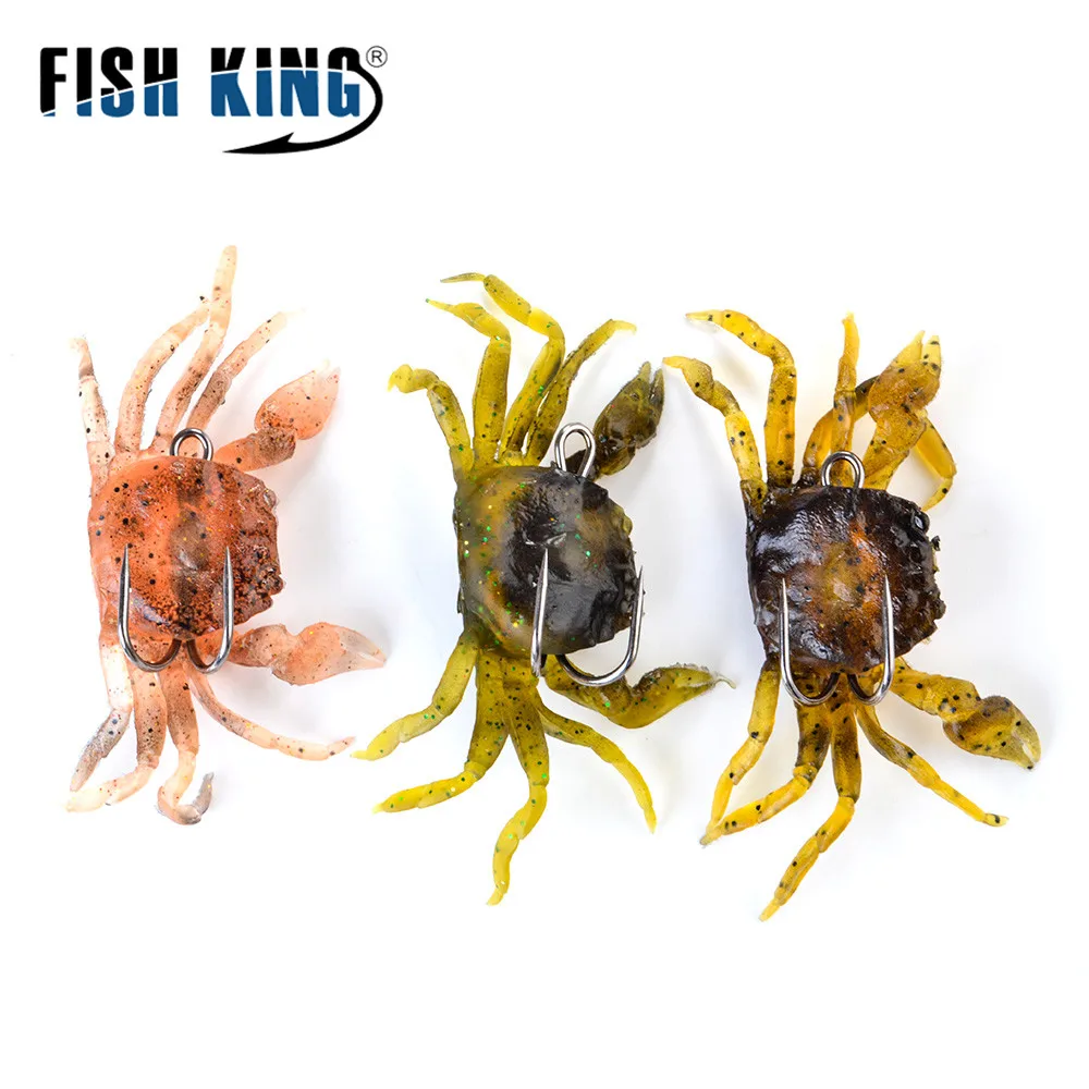 

FISH KING 33.5g Crab Lure Sinking Jig Fishing Bait 116mm Silicone Soft Fishing Rubber Plastic Artificial With Double Hook