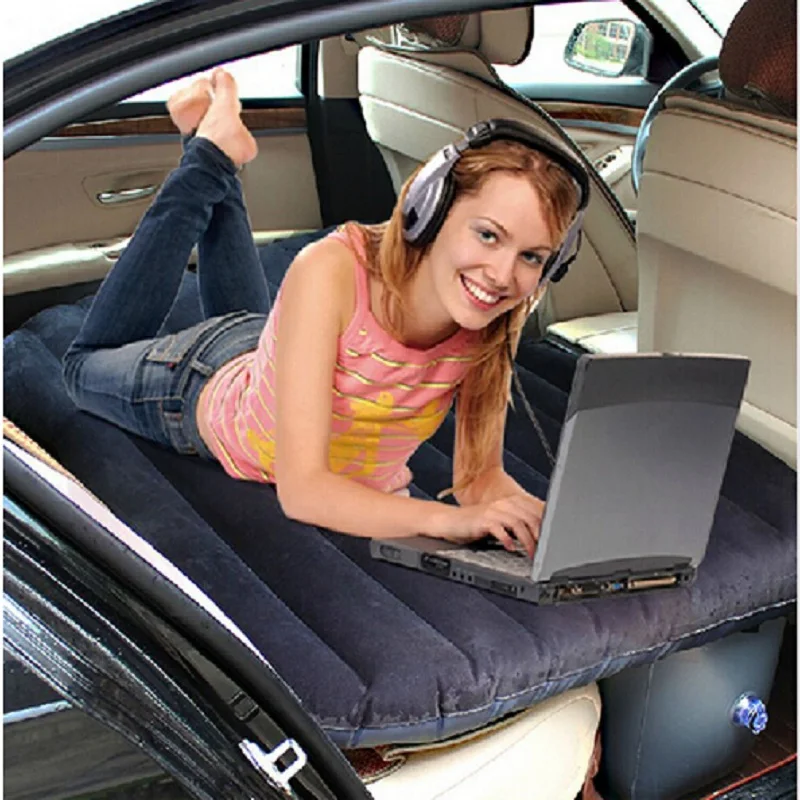 

car Travel Inflatable Air Mattress Bed Back Seat Extended Cushion flocking inflatable car bed seat outdoor camping sofa