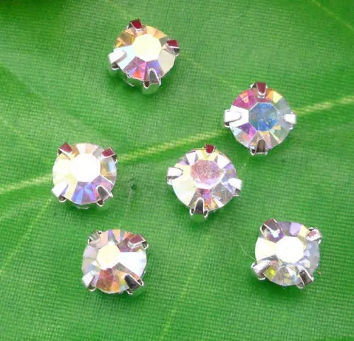DIY SS30 нижнее отверстие круглый граненый 6 мм хрусталя серебряный Кубок плоской