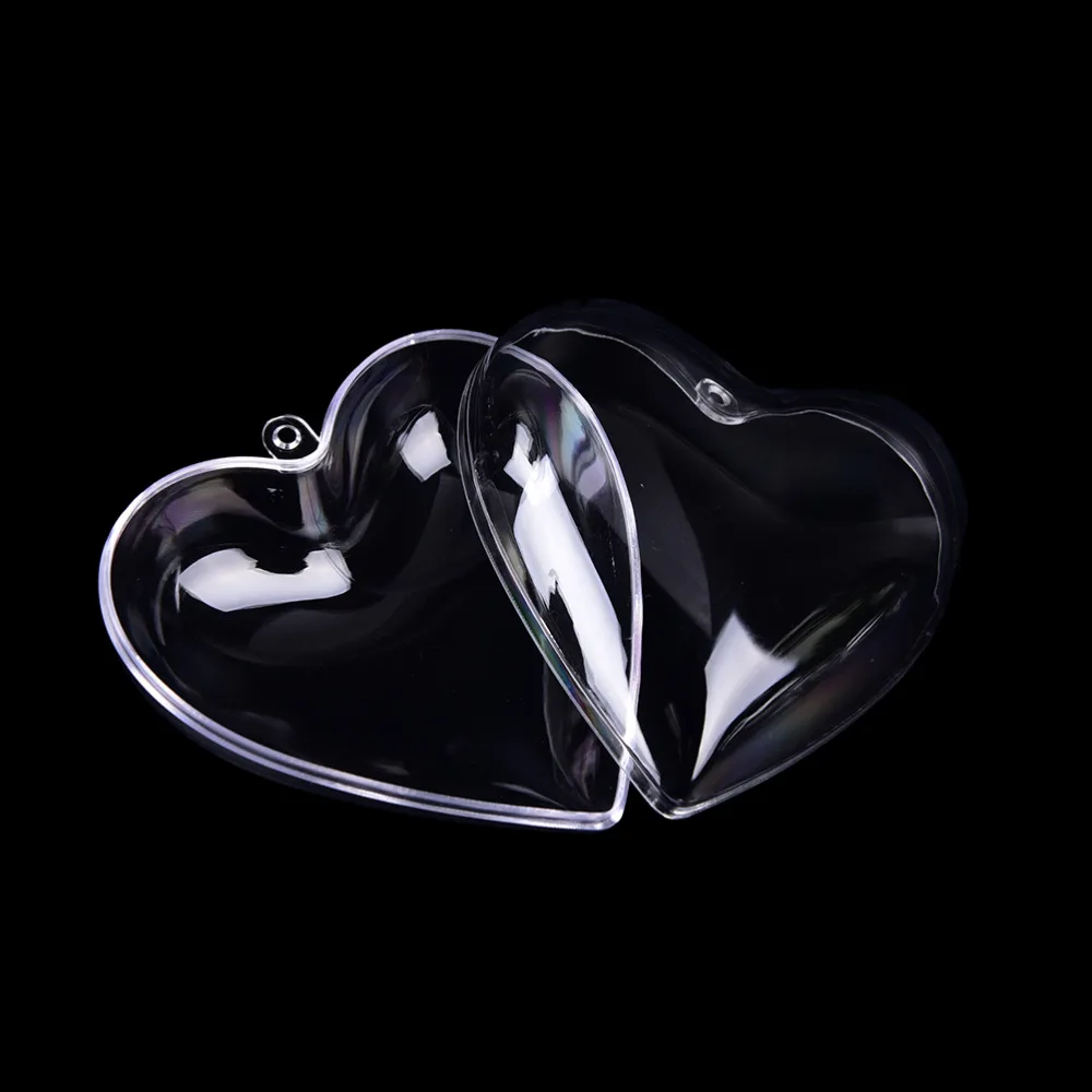 2 шт./лот 65/80 мм DIY прозрачный пластик для ванной бомба плесень в форме сердца акриловые формы