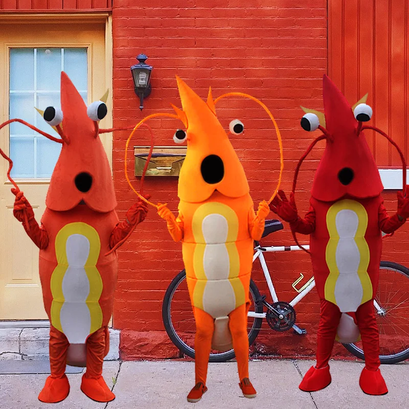

Adult Shrimp Mascot Costume Lobster Langouste Cosplay Party Game Outfits Crawfish Dress Halloween Advertising Xmas