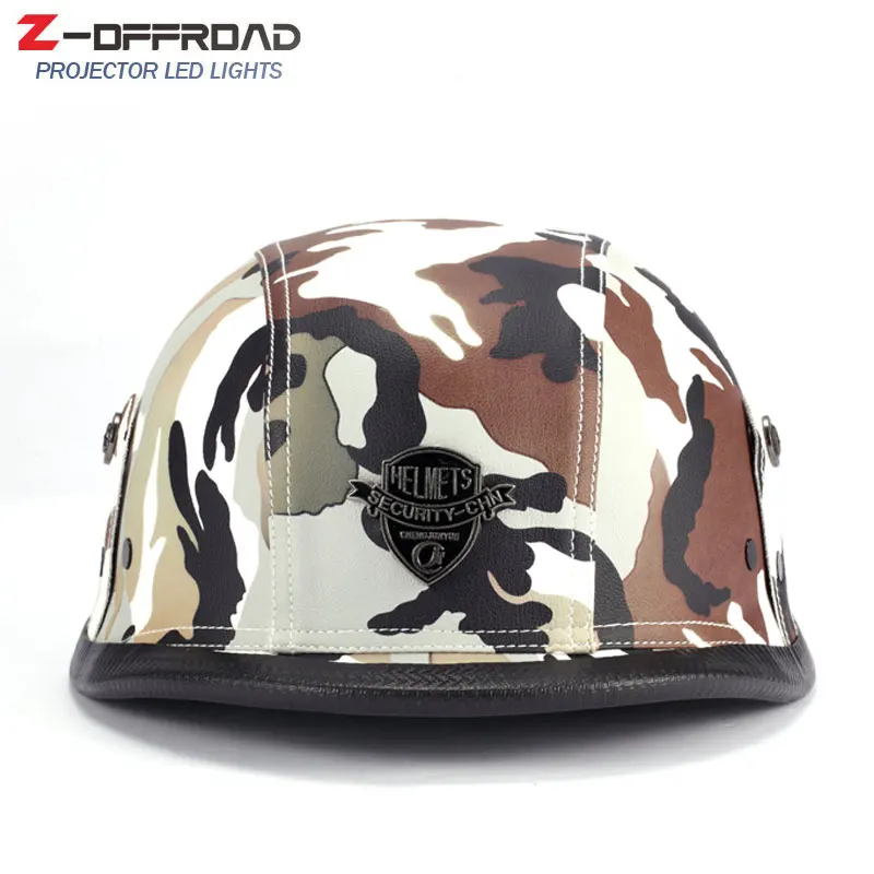 

Adult Leather Helmets For Motorcycle Retro Half Cruise Helmet Prince Motorcycle GERMAN Helmet Vintage Motorcycle Moto