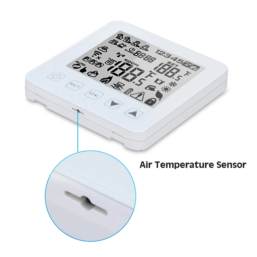 Умная Wi-Fi терморегулятор для электрических пол с подогревом Echo Alexa голосового Управление сенсорный экран номер Температура Управление;