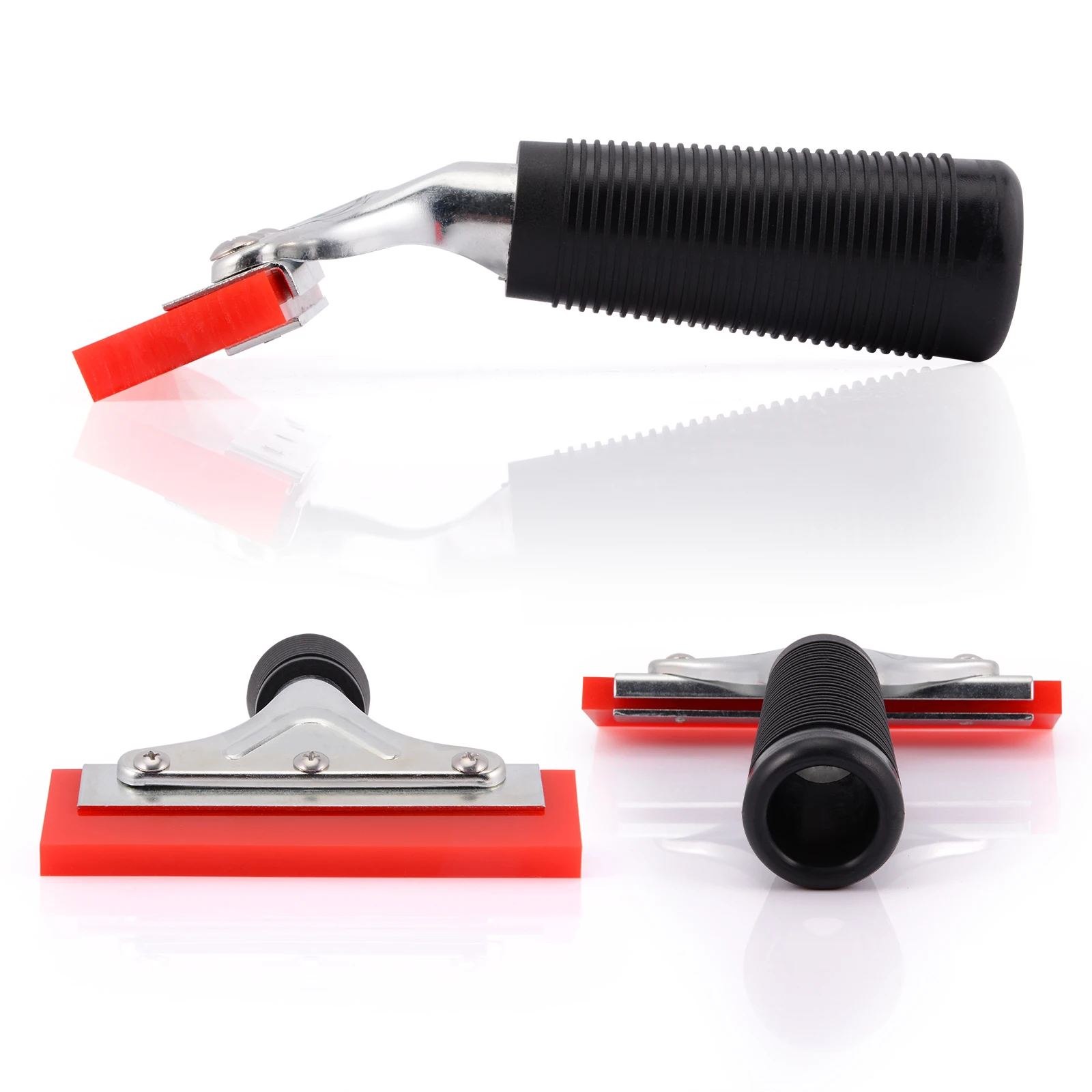 FOSHIO Car Window Tint Squeegee Rubber Blade with Handle Vinyl Car Wrap Tool Glass Water Wiper Cleaning Tool Snow Ice Scraper