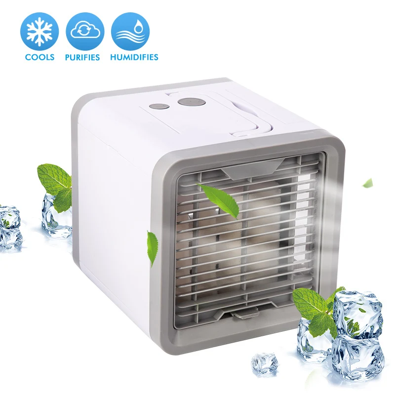 

Mini Portable USB Air Conditioner Humidifier Purifier 7 Colors Light Desktop Air Cooling Fan Air Cooler Fan for Office Home
