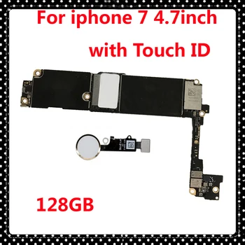 

For iphone 7 Full unlocked motherboard with / without touch ID 100% original IOS system mainboard for iphone 7 128GB Logic Board