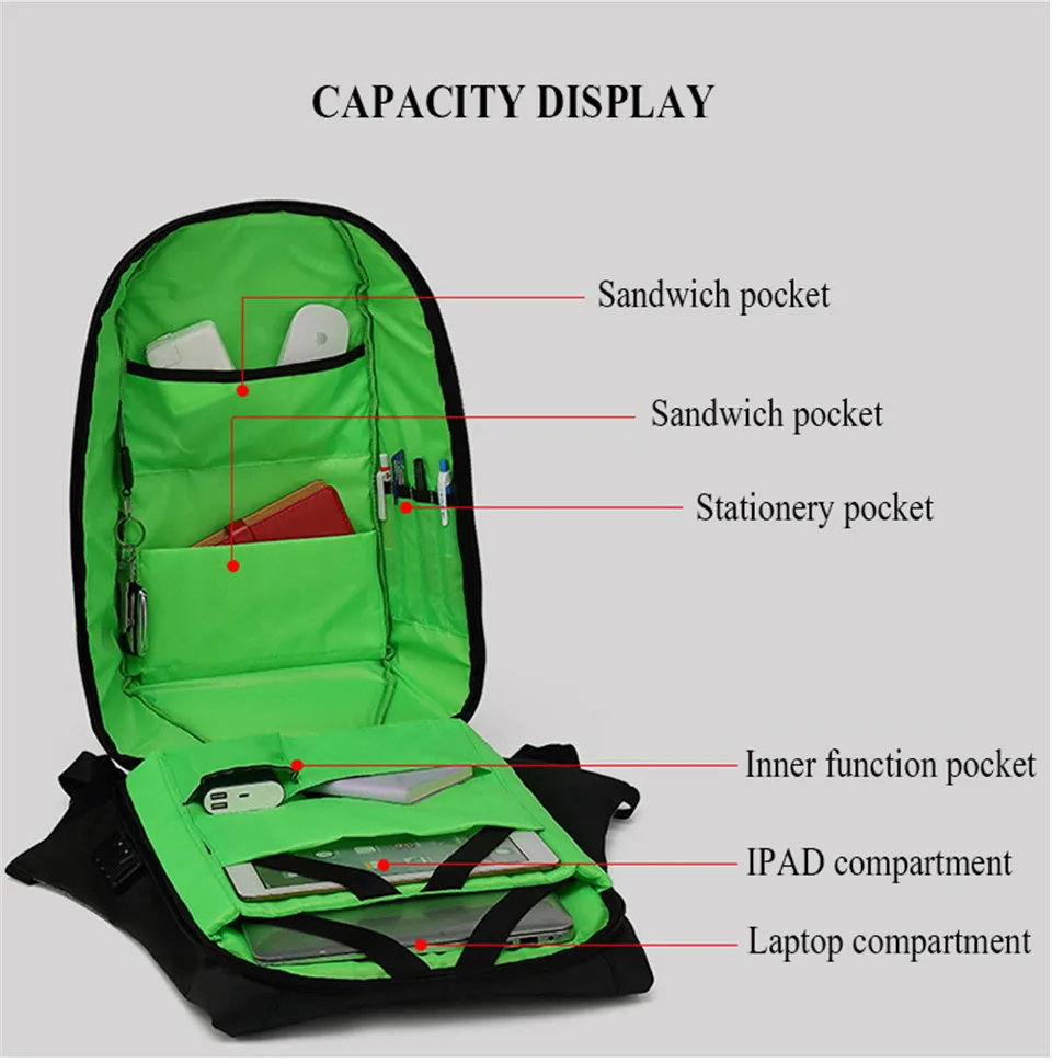 Мужской рюкзак с защитой от кражи, внешняя зарядка, USB функция, швейцарский ноутбук, деловые рюкзаки, повседневная Студенческая школьная сумка с кодовым замком