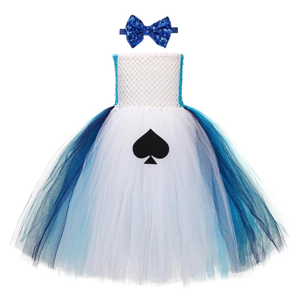 Платье-пачка «Алиса в стране чудес» голубое и белое детское нарядное платье для косплея «Алиса» праздничное платье принцессы для девочек на день рождения костюмы на Хэллоуин