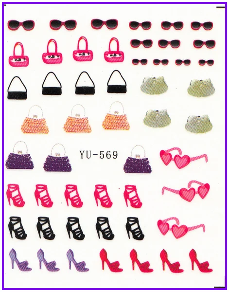 Nail Sticker FLOWER BUTTERFLY MARINE CONCH KISSES LIP STICK Water Transfers Stickers Nail Decals Stickers Water YU561-572