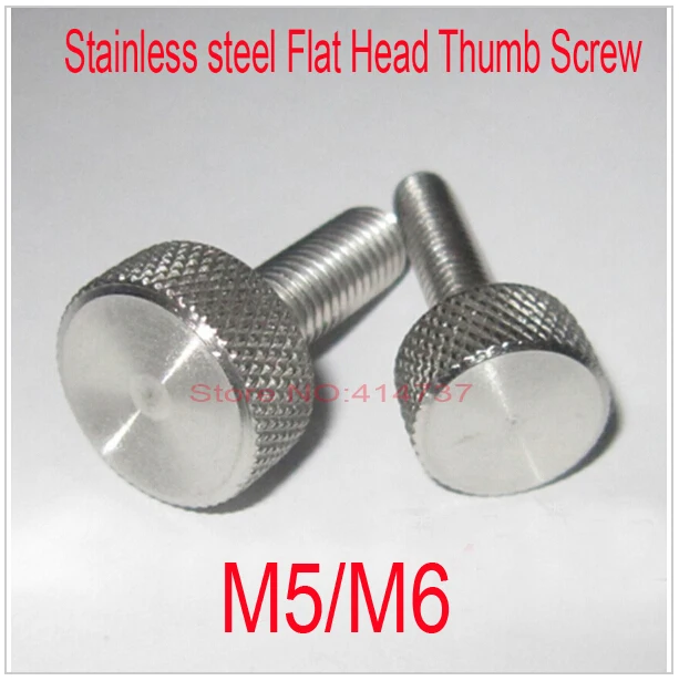 10 Pcs/Lot M5/M6 Stainless steel Flat Head Thumb Screw /Round Head
