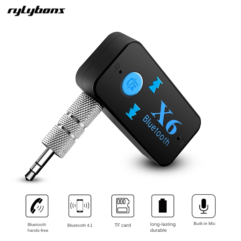 

rylybons Wireless Car USB Bluetooth Aux Adapter Receiver Audio Aux Bluetooth Handsfree Car Kit A2DP Stereo Mp3 Music Receiver
