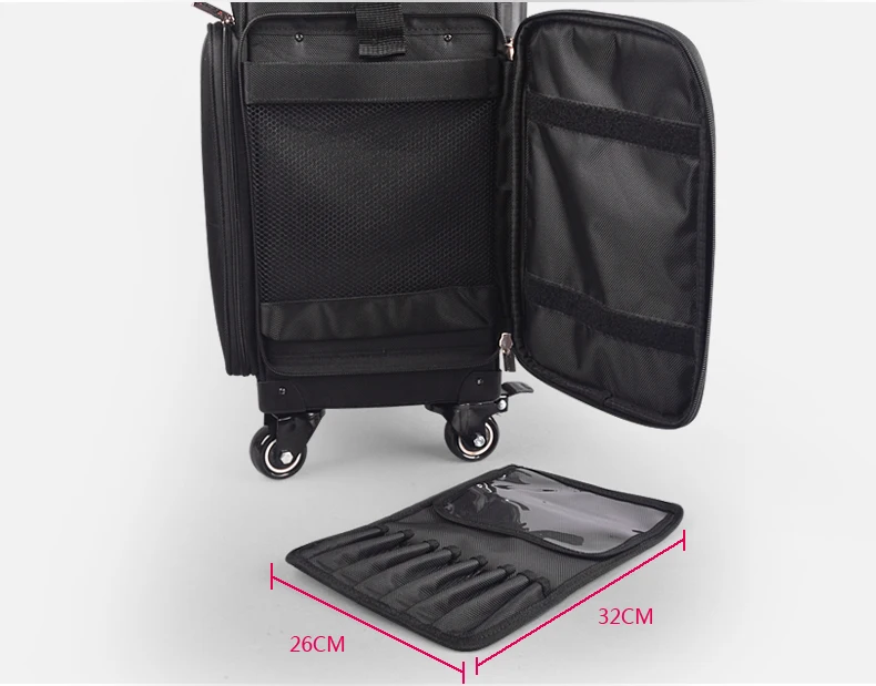 ulti-function Professional Mack-up Rolling Luggage Spinner Cosmetic Case Trolley Carry On Suitcases Wheel Cabin Travel Bag