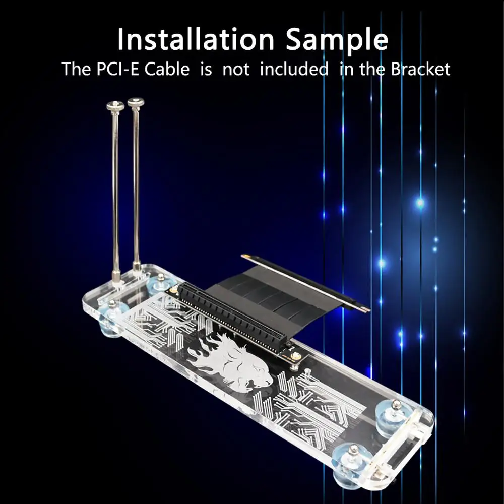 Фото Вертикальная подставка для видеокарты PCI E 3 0 16X с подсветильник кой RGB Вертикальная подставка для видеокарты PCI E 3 0 16X с подсветильник кой RGB