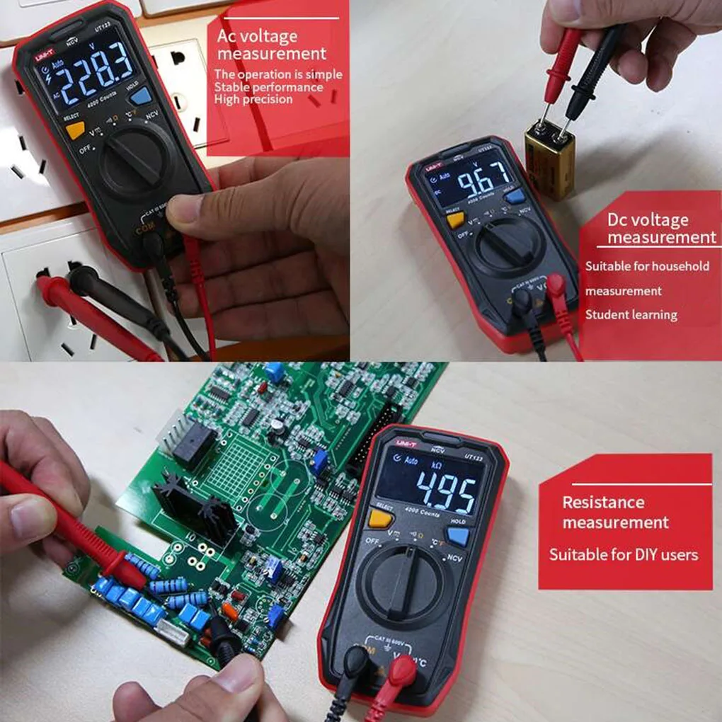 UNI-T UT123 жилой мультиметр HD ENTB цветной экран AC/DC тестер напряжения тока инструмент обнаружения батареи