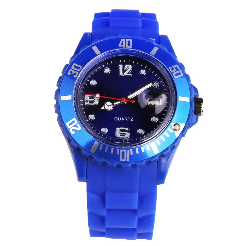 

Fashion New Unisex Women Wristwatch Quartz Watch Silicone Sport Watches Candy Color Reloj Mujer Kol Saat Female Clock Dark Blue