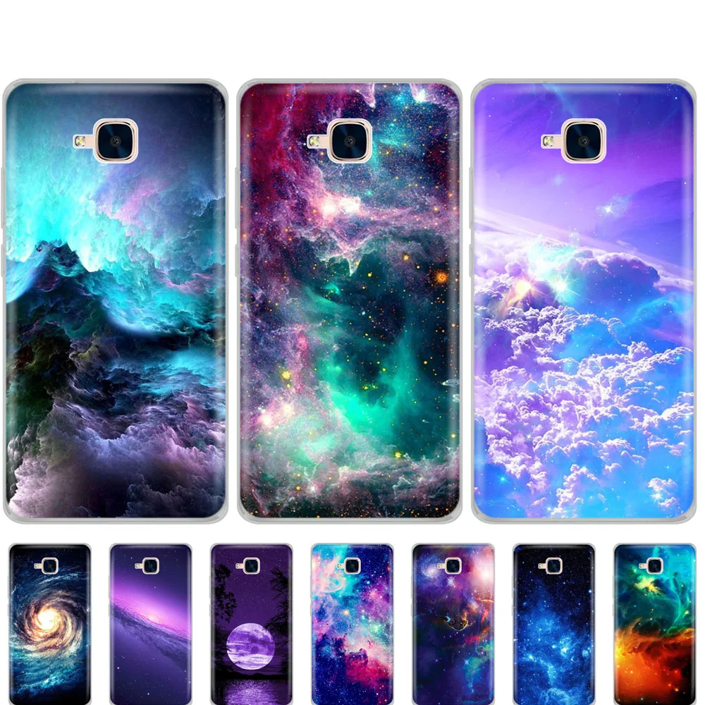 

For Huawei Honor 5C Case Silicone russian Version Cover for Huawei Honor 5C Without Fingerprint Hole for galaxy universe sky