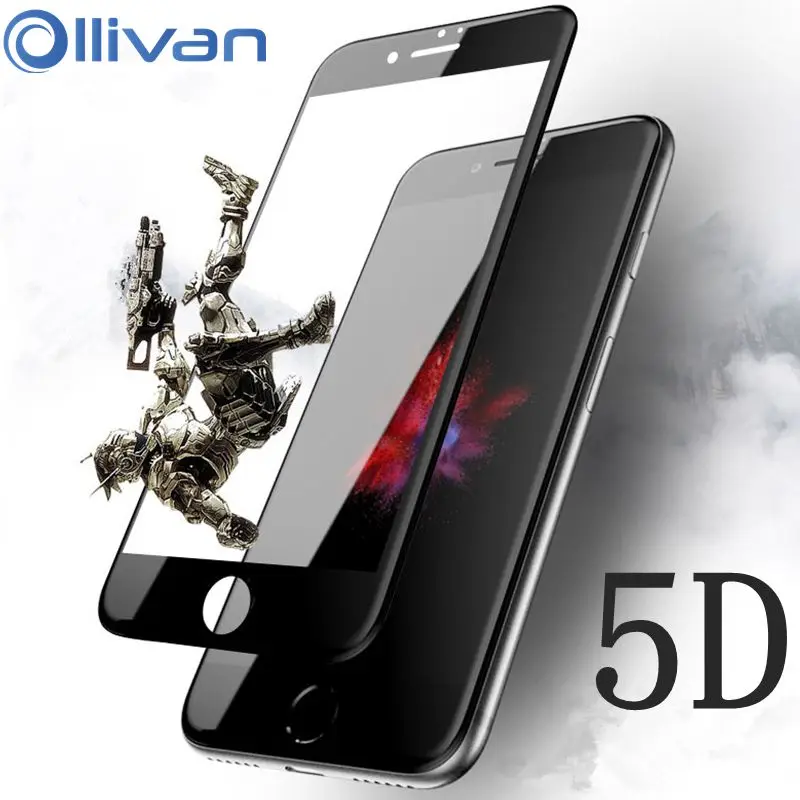 OLLIVAN 5D Tempered Glass For iPhone 8 7 Full Cover Screen