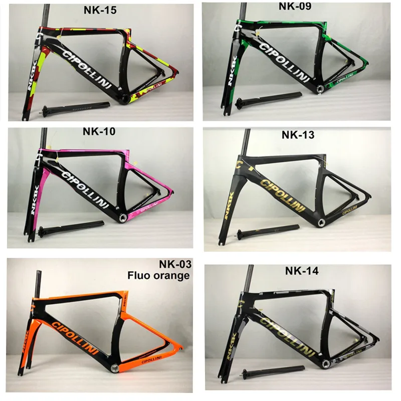 

NK1K carbon road frame 2016 fluo yellow T1000 3K cardre carbone cipollini carbon frame BB30/BB68 more 15 colors, free shipping
