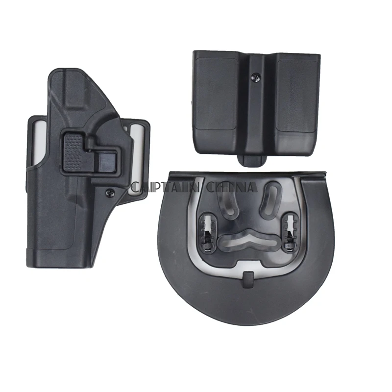 

Black Military Army Airsoft Left Hand Gun Holster W/ Magazine Pouch Tactical Belt Paddle Holster for Glock 17 18 19 22 23 31