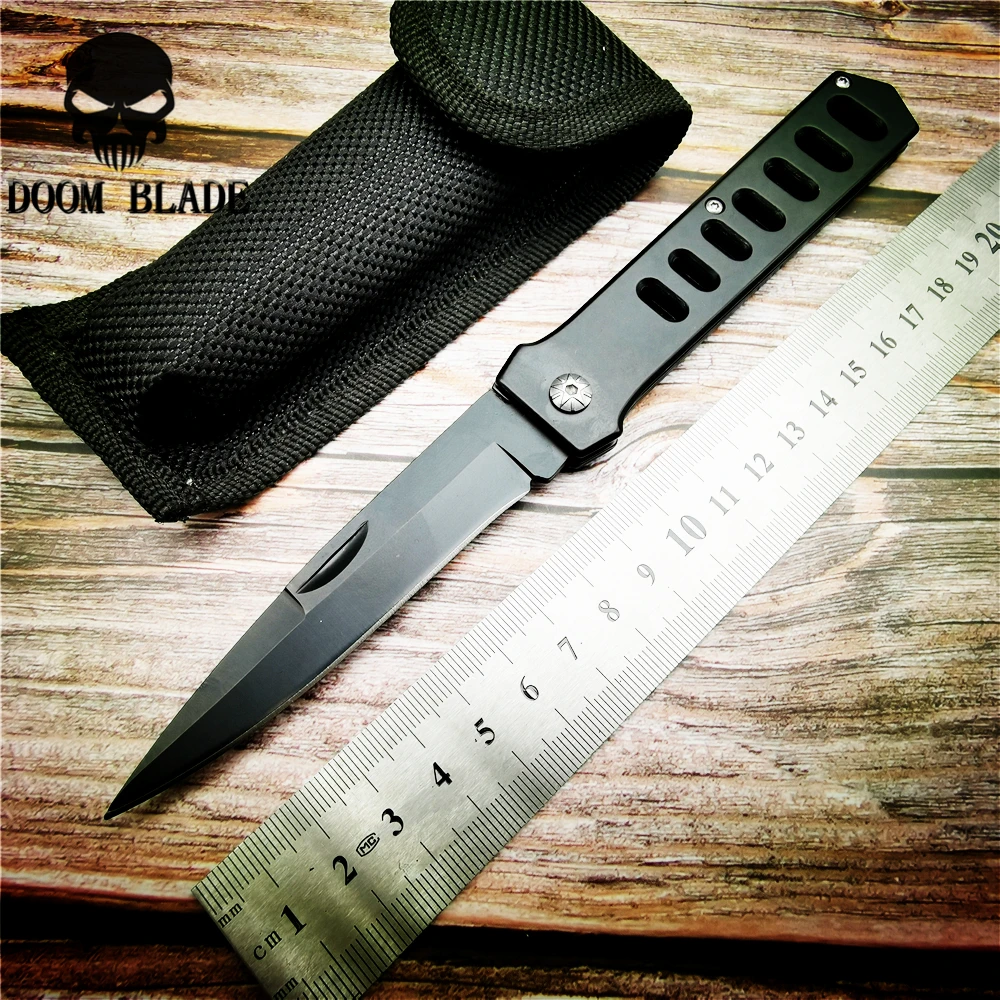

205mm 5CR15MOV Blade Knives Tactical Folding Knife Steel Handle Pocket Knives Outdoor Hunting Rescue Knife EDC Tools