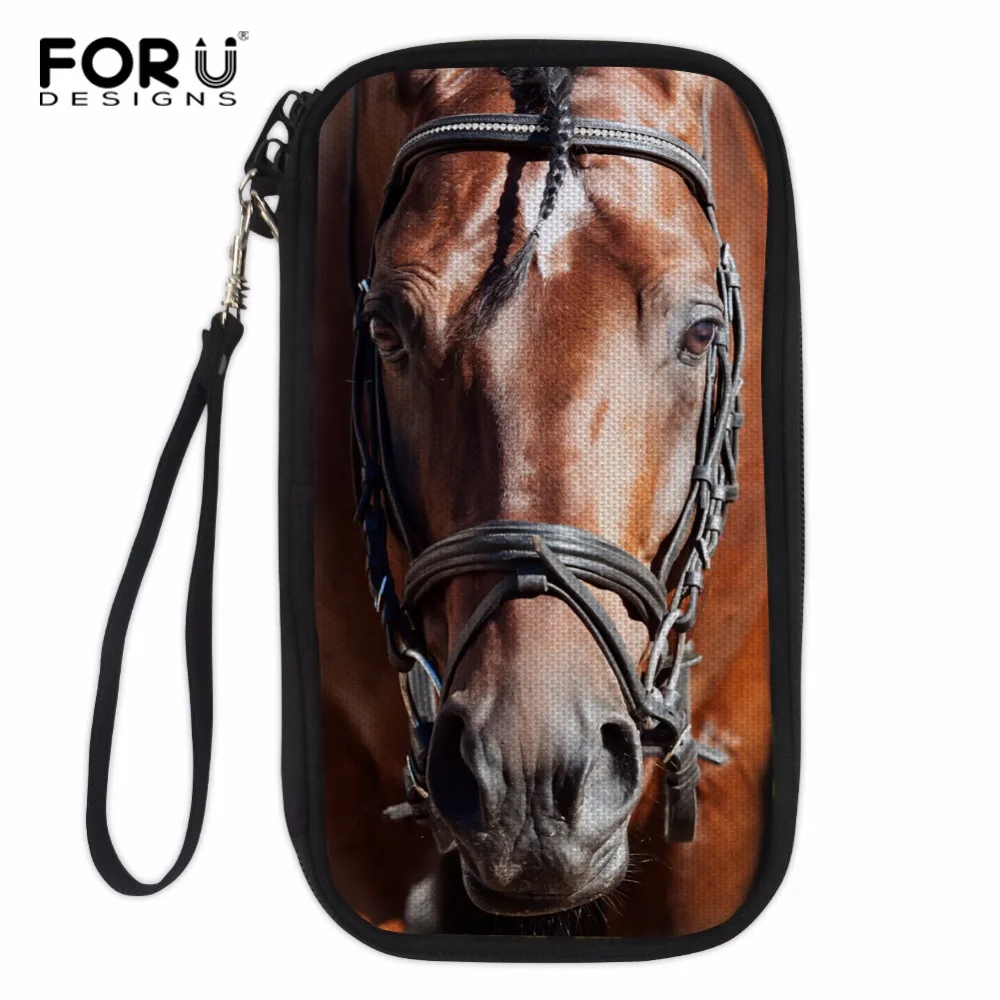 FORUDESIGNS Horse Travel Passport Cover Women Animal Passport Case Credit Card Holder Travel