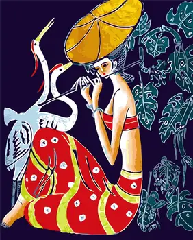

Beautiful lady yunnan China Room Decor Painting for living room Oil Painting picture By Numbers Drawing By Numbers DIY pictures