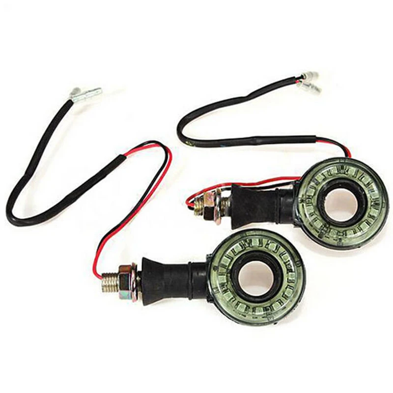 4pcs/set  Amber 12LED Circle Motorcycle Turn Signal Indicators Blinker Tail Light