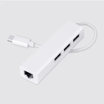 

Free shipping USB with line card USB3.1 Type-C to RJ45 Ethernet card with 2.0USB 3-port HUB hub