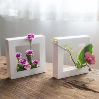 Japanese Ikebana Plastic Plant Arrangement Tools, Photo Frame Flower Pot, Wall Hanging, Living Room, Desktop 1