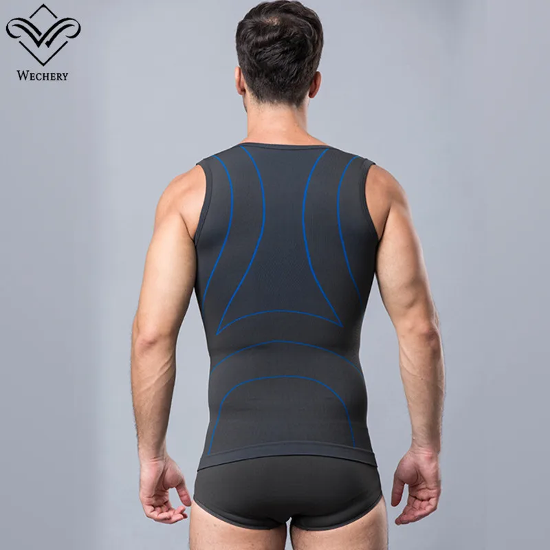 Wechery Shapers футболка для мужчин рубашки похудения нижнее белье живота корсет