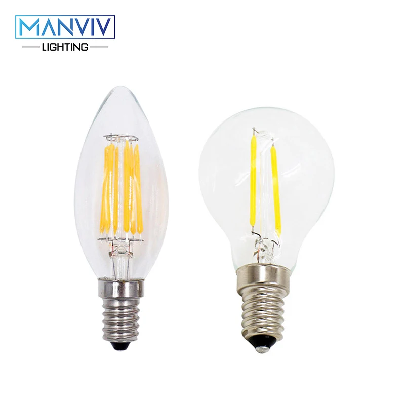 

4pcs/lot LED Filament Bulb C35s G45 E14 220-230V For Chandelier Crystal Light Warm White Retro Loft Style Table Light Decoration