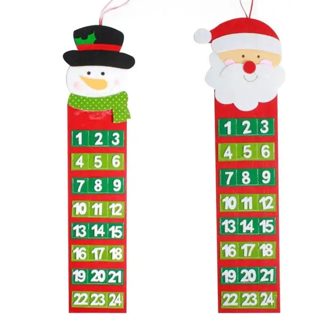 christmas advent calendar artificial craft santa claus snowman