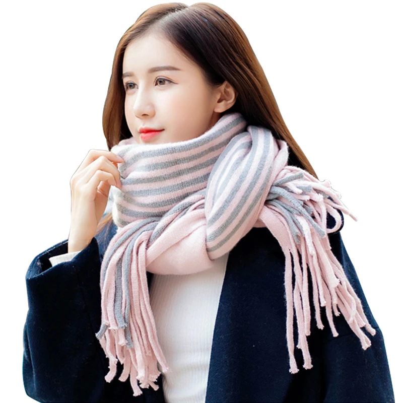 Winter Designer Brand Cashmere Scarf Knit Tassel Scarves
