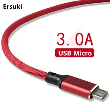 Ersuki Micro USB кабель 3.0A Быстрая зарядка для передачи данных Xiaomi Samsung LG