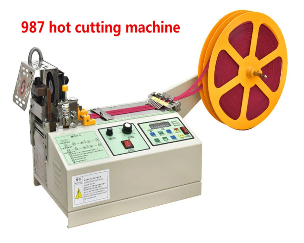  Computer Hot and Cold Cloth Belt Tape Cutting Machine Auto Magic Adhesive Tape Zipper Webbing Machi