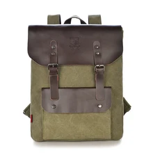 Hommes de marque sac à dos en cuir de vache toile sac à dos hommes commerciale à dos occasionnel sacs d’école pour hommes voyage sacs Vintage