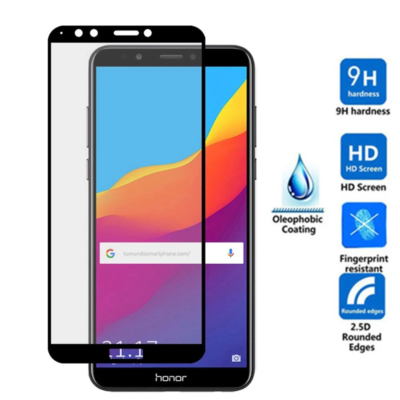 Защитное стекло для Huawei Honor 7a 7c pro полное покрытие защита экрана закаленное 7x hua wei