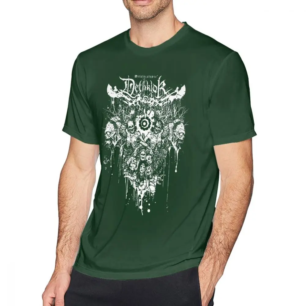 Футболка Cannibal Corpse Dethklok Metalocalypse, Мужская футболка с коротким рукавом, хлопковая забавная модная футболка с принтом, большие размеры - Цвет: Dark Green