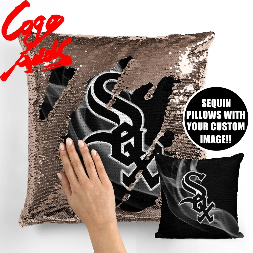 

Chicago White Sox pillow covers decorative pillow cover 40*40 sequin magic pillow