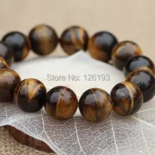 14 мм естественная круг тигр глаз вышивка бисером простирание браслет браслет