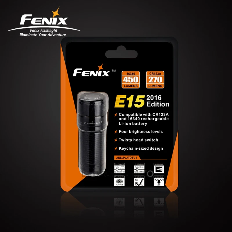 Edition Fenix E15 Cree R5 светодиодный высокопроизводительный фонарик для ключей с макс. 450 люменов