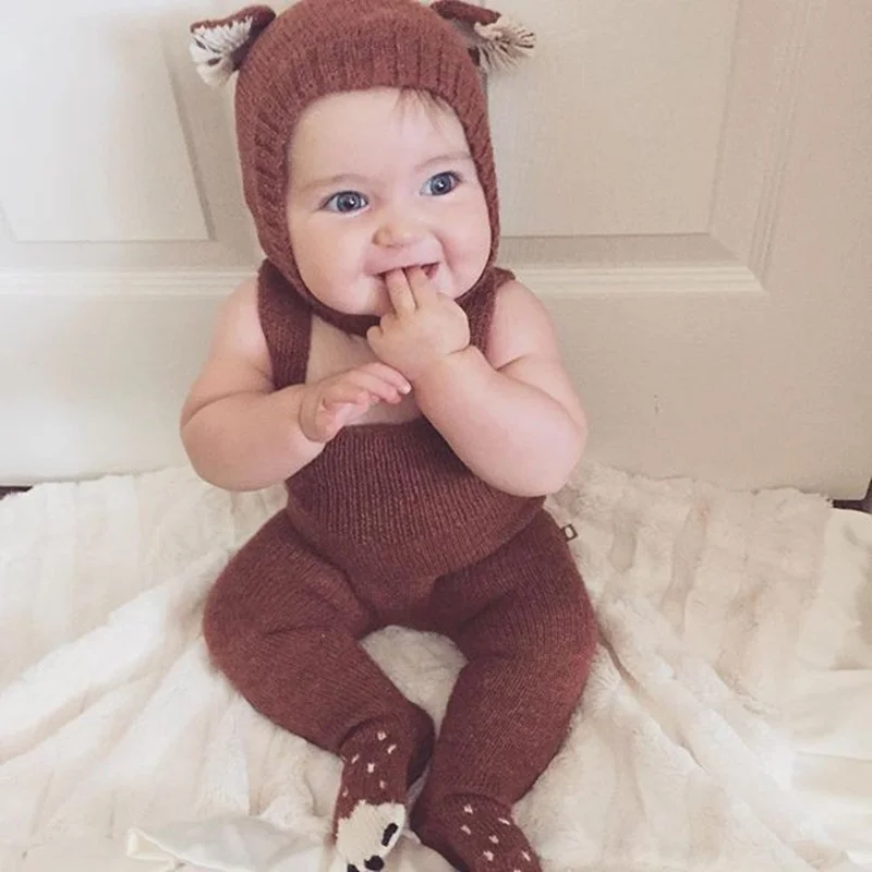 

New Autumn Winter Unisex Kids Baby Girls & Boys Knitted Animal Hat Cute Fox Hat Baby Bonnet Photo Props