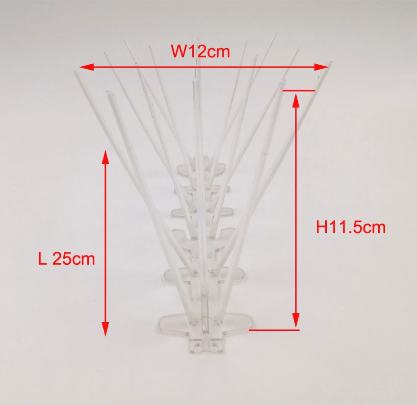 УФ-пластик Поликарбонат шипы для птиц, шипы для отпугивания голубей комплект, 12(12x25 см