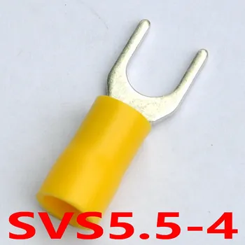 

(1000 pcs/lot ) Crimp Spade Wire Connector, 12~10AWG, #8, 48AMP, Yellow, Fork Terminal.