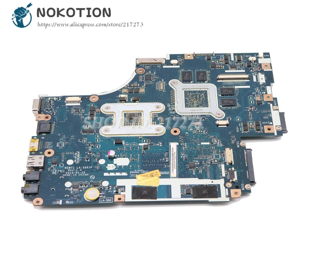 NOKOTION для acer aspire 5742 5742G материнская плата ноутбука HM55 DDR3 GT540M 1GB Процессор NEW71 LA-5893P MBRDP02001 MBBRB02001